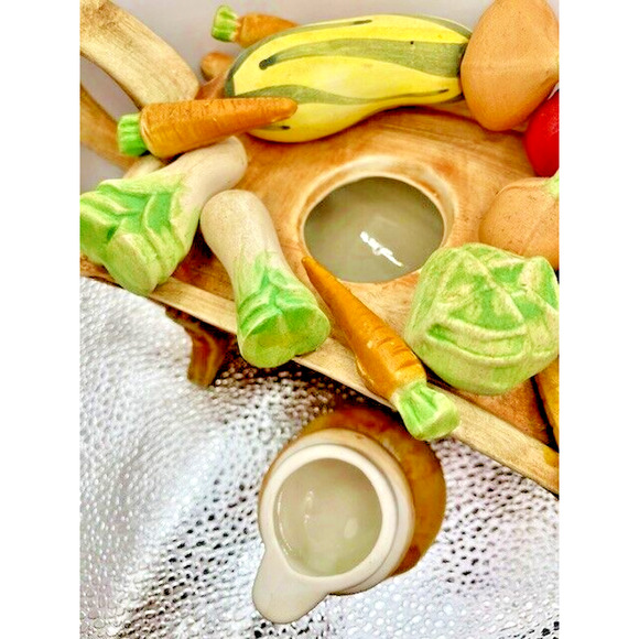 The Tea Pottery Vegetables Cart -Handmade & Painted in ENGLAND - Picture 7 of 11